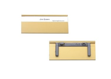 Supports de badge nominatif en aluminium et en plastique de conférence de badge nominatif 31019 30X70mm