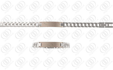 Bracelets faits sur commande médicaux d'acier inoxydable d'identification avec des accents d'or de Rose
