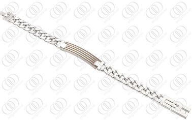 Bracelets faits sur commande médicaux d'acier inoxydable d'identification avec des accents d'or de Rose