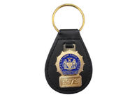 La coutume de police de New York a personnalisé Keychain en cuir avec l'emblème mol en laiton d'émail, or plaqué