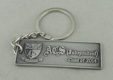 ACS de électrodéposition argentés antiques Keychain promotionnel en alliage de zinc moulage mécanique sous pression 2,0 millimètres