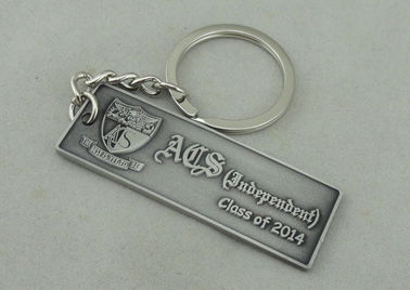 ACS de électrodéposition argentés antiques Keychain promotionnel en alliage de zinc moulage mécanique sous pression 2,0 millimètres