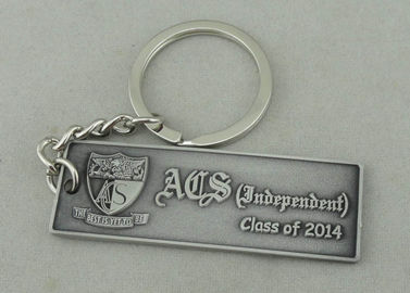 ACS de électrodéposition argentés antiques Keychain promotionnel en alliage de zinc moulage mécanique sous pression 2,0 millimètres