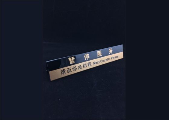 L support acrylique de signe d'espace libre de forme, supports acryliques de tente de Tableau pour le magasin