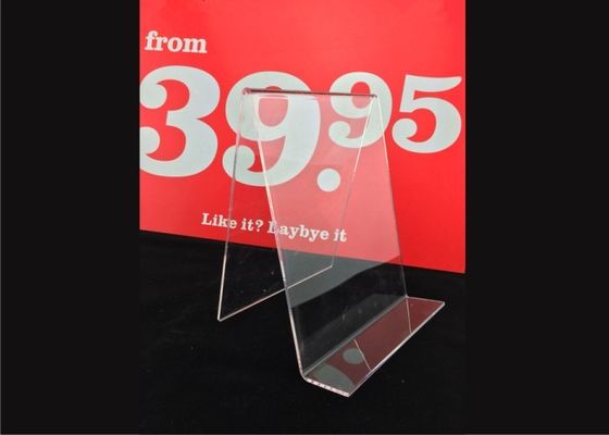 Support acrylique clair fait sur commande de signe, supports acryliques d'affiche de menu pour l'affichage