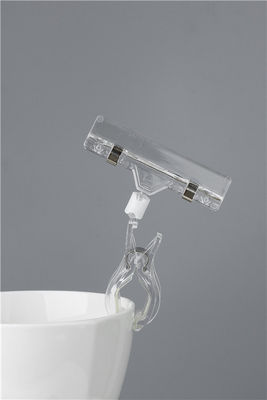 supports en plastique de signe d'agrafe de largeur de 80mm, agrafe d'affichage de POP pour l'étagère de supermarché