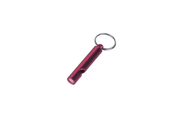 le fil d'acier, le sifflement en aluminium a adapté le porte-clés de couleur/Keychains promotionnel 30572