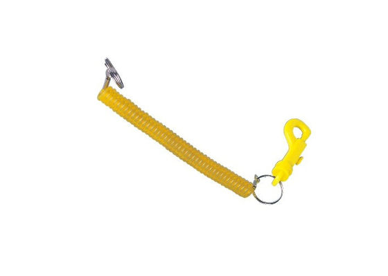 Plastique et PVC jaunes Keychains promotionnel, support de pp de carte de crédit avec la corde en spirale 30583