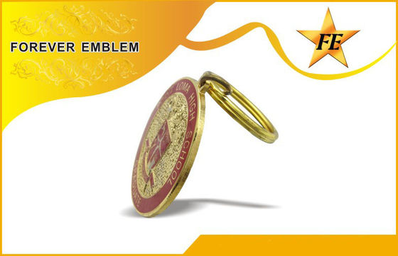 Métal mou d'émail/Cloisonne Keychains promotionnel avec l'anneau et les chaînes de fente