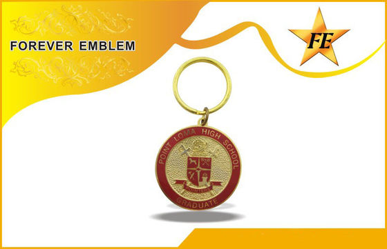 Métal mou d'émail/Cloisonne Keychains promotionnel avec l'anneau et les chaînes de fente