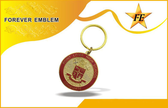 Métal mou d'émail/Cloisonne Keychains promotionnel avec l'anneau et les chaînes de fente