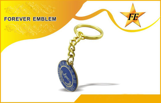 Cuivre polychrome de bronze d'impression Keychains promotionnel rond pour des événements d'équipe