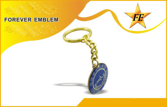 Cuivre polychrome de bronze d'impression Keychains promotionnel rond pour des événements d'équipe