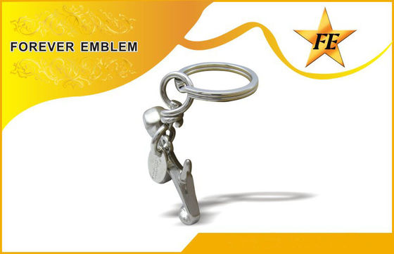 Fer inoxydable, 3D métal en aluminium Keychains promotionnel avec la finition antique d'électrodéposition