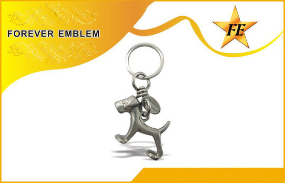 Fer inoxydable, 3D métal en aluminium Keychains promotionnel avec la finition antique d'électrodéposition