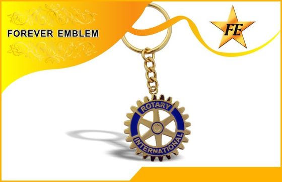 Métal dur d'imitation en bronze d'émail Keychains promotionnel avec le placage à l'or