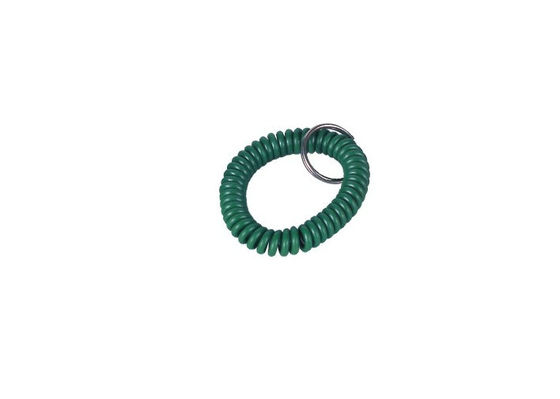 Support vert de clé de PVC de poignet, Keychains promotionnel avec l'anneau en spirale 30590