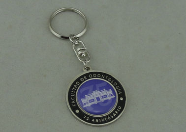Impression offset promotionnelle de Keychain emboutie par laiton avec l'émail synthétique