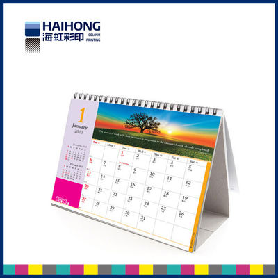 Service d'impression adapté aux besoins du client de calendrier de table/quotidiennement de bureau, support de conseil de gris de 2.5mm