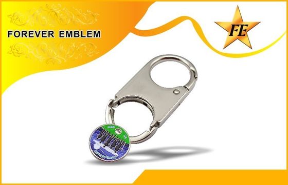 Porte-clés de pièce de monnaie de chariot à supermarché et support Keychain de pièce de monnaie avec le LOGO fait sur commande