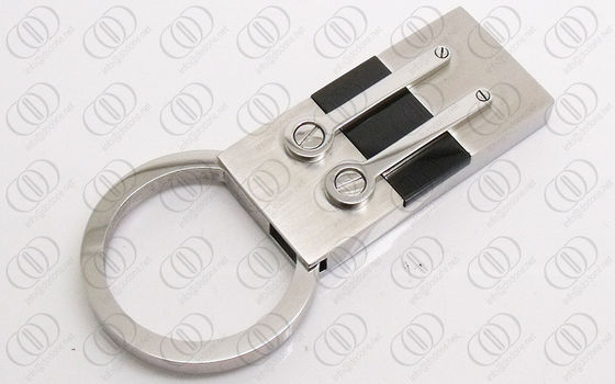Noir et argent d'IP de Keychain PVD d'acier inoxydable de vis brillants