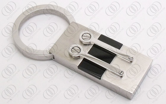 Noir et argent d'IP de Keychain PVD d'acier inoxydable de vis brillants