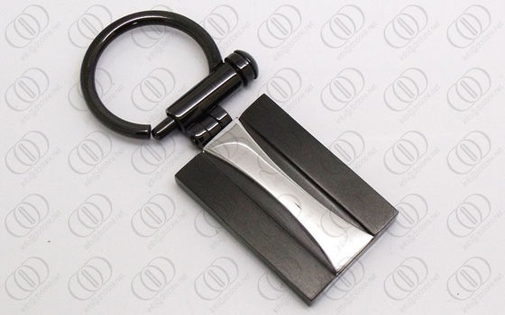 Accent argenté brillant élégant frais de Keychains plaqué plein par noir d'acier inoxydable