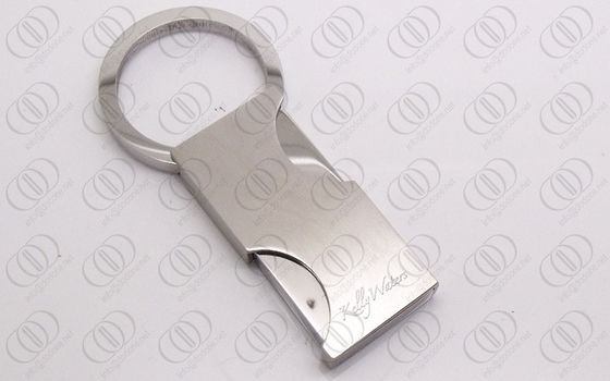 Keychain argenté carré élégant avec le ressort de miroir ouvert et étroit