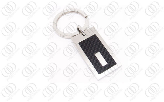 accent de Keychain Engraeable de fibre de carbone de noir de l'acier inoxydable 316L