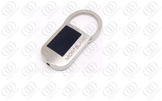 Acier inoxydable Keychain de fibre noire de carbone dans la finition de brosse, support principal escamotable