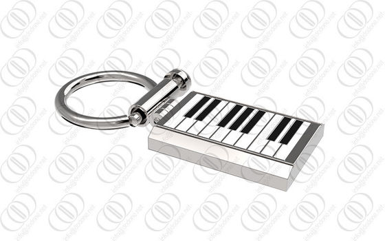 support de clé de Keychain de l'acier inoxydable 316L avec la conception de clavier de piano