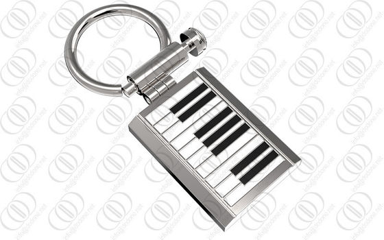 support de clé de Keychain de l'acier inoxydable 316L avec la conception de clavier de piano