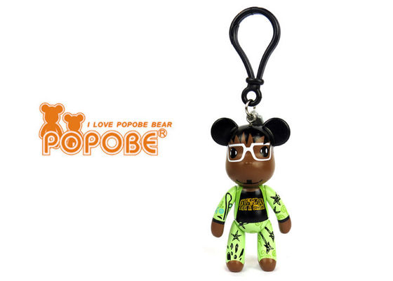 3 pouces qui respecte l'environnement de POPOBE d'ours de Keychain de chanteur d'accessoires blancs de sac