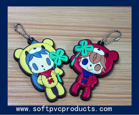 La poupée mignonne a personnalisé les chaînes principales faites sur commande/porte-clés en plastique de Keychains/silicone avec le logo