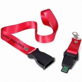 Mémoire instantanée d'USB de plastique/polyester de lanière avec l'impression adaptée aux besoins du client de logo