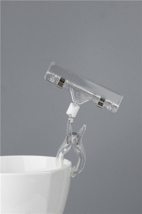 supports en plastique de signe d'agrafe de largeur de 80mm, agrafe d'affichage de POP pour l'étagère de supermarché