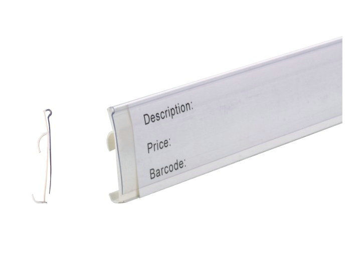 Les données dépouillent, prix au détail de détail fait sur commande montrant le support de label en plastique clair de PVC pour le magasin, le supermarché 31239