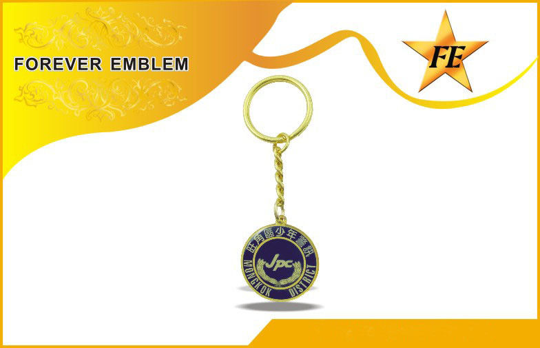 Cuivre polychrome de bronze d'impression Keychains promotionnel rond pour des événements d'équipe