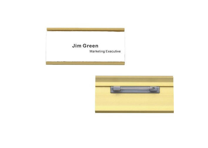 Porte-cartes en aluminium d'argent et d'or de badge nominatif d'Aluninum de supports de badge nominatif de conférence 31017